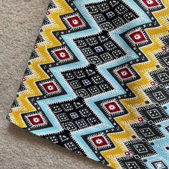 Ann Taylor LOFT 6 Multicolor Patterned Woven-Like Textured Skirt Lined - Picture 7 of 12